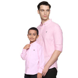 U.S. ELK Boys' and Men's Long Sleeve Button Down Dress Shirts-Pink