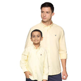 U.S. ELK Boys' and Men's Long Sleeve Button Down Dress Shirts-Yellow