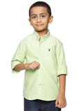 Boys Long Sleeve Oxford Dress Shirt | Kids Button Down Shirt - Parrot Green