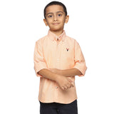 U.S. ELK Boys' and Men's Long Sleeve Button Down Dress Shirts-Orange