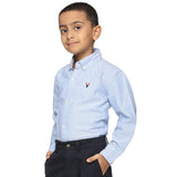 U.S. ELK Boys' and Men's Long Sleeve Button Down Dress Shirts-Sky Blue