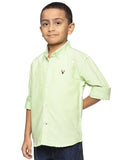 Boys Long Sleeve Oxford Dress Shirt | Kids Button Down Shirt - Parrot Green