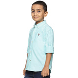 U.S. ELK Boys' and Men's Long Sleeve Button Down Dress Shirts-Sea Green