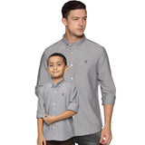 U.S. ELK Boys' and Men's Long Sleeve Button Down Dress Shirts- Grey