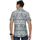 Men's Printed Shirt | Half sleeves Hawaiian Shirts For Men - Pyramid Grey U.S. ELK