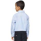 U.S. ELK Boys' and Men's Long Sleeve Button Down Dress Shirts-Sky Blue