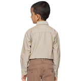 Boys Long Sleeve Oxford Dress Shirt| Kids Button Down Shirt - Khaki