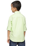 Boys Long Sleeve Oxford Dress Shirt | Kids Button Down Shirt - Parrot Green