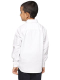 Boys Long Sleeve Oxford Dress Shirt | Kids Button Down Shirt - White