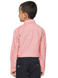 Boys Long Sleeve Oxford Dress Shirt | Kids Button Down Shirt - Oxford Red