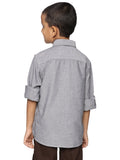 Boys Long Sleeve Oxford Dress Shirt| Kids Button Down Shirt - Grey