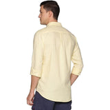 U.S. ELK Men's Button Down Slim Fit, Casual Long Sleeve Shirt - Yellow U.S. ELK