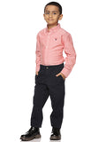 Boys Long Sleeve Oxford Dress Shirt | Kids Button Down Shirt - Oxford Red