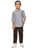 Boys Long Sleeve Oxford Dress Shirt| Kids Button Down Shirt - Grey