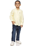 U.S. ELK Boys' and Men's Long Sleeve Button Down Dress Shirts-Yellow