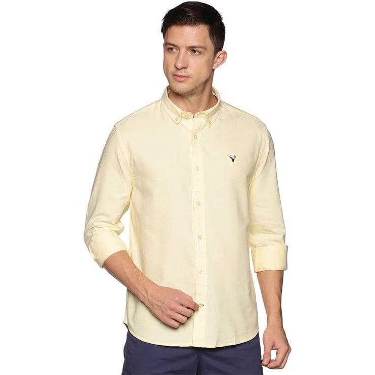 U.S. ELK Men's Button Down Slim Fit, Casual Long Sleeve Shirt - Yellow U.S. ELK Men's Button Down Slim Fit, Casual Long Sleeve Shirt - Yellow