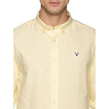 U.S. ELK Men's Button Down Slim Fit, Casual Long Sleeve Shirt - Yellow U.S. ELK