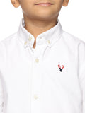 Boys Long Sleeve Oxford Dress Shirt | Kids Button Down Shirt - White