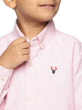 U.S. ELK Boys' and Men's Long Sleeve Button Down Dress Shirts-Pink