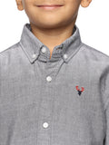 Boys Long Sleeve Oxford Dress Shirt| Kids Button Down Shirt - Grey