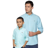 U.S. ELK Boys' and Men's Long Sleeve Button Down Dress Shirts-Sea Green