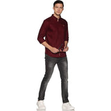 U.S. ELK Men's Button Down Slim Fit, Casual Long Sleeve Shirt - Maroon U.S. ELK