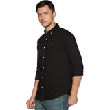 U.S. ELK Men's Button Down Slim Fit, Casual Long Sleeve Shirt - Black U.S. ELK