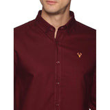 U.S. ELK Men's Button Down Slim Fit, Casual Long Sleeve Shirt - Maroon U.S. ELK