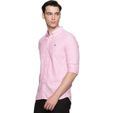 U.S. ELK Men's Button Down Slim Fit, Casual Long Sleeve Shirt - Pink U.S. ELK