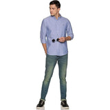 U.S. ELK Men's Button Down Slim Fit, Casual Long Sleeve Shirt - Blue U.S. ELK