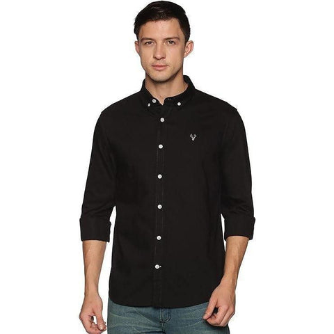 U.S. ELK Men's Button Down Slim Fit, Casual Long Sleeve Shirt - Black U.S. ELK