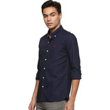 U.S. ELK Men's Button Down Slim Fit, Casual Long Sleeve Shirt - Navy Blue U.S. ELK