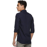 U.S. ELK Men's Button Down Slim Fit, Casual Long Sleeve Shirt - Navy Blue U.S. ELK