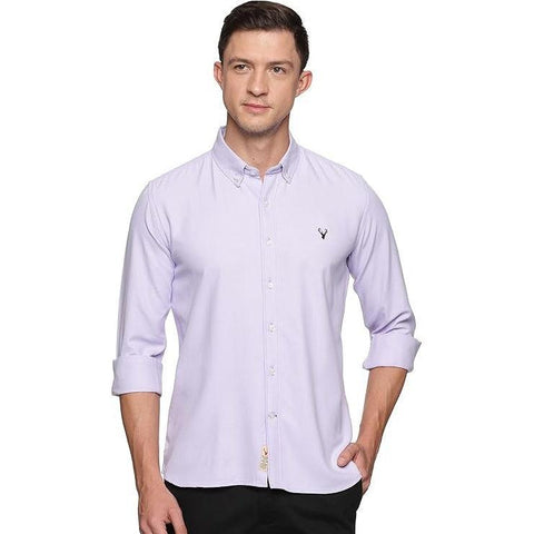 U.S. ELK Men's Button Down Slim Fit, Casual Long Sleeve Shirt - Lavender U.S. ELK