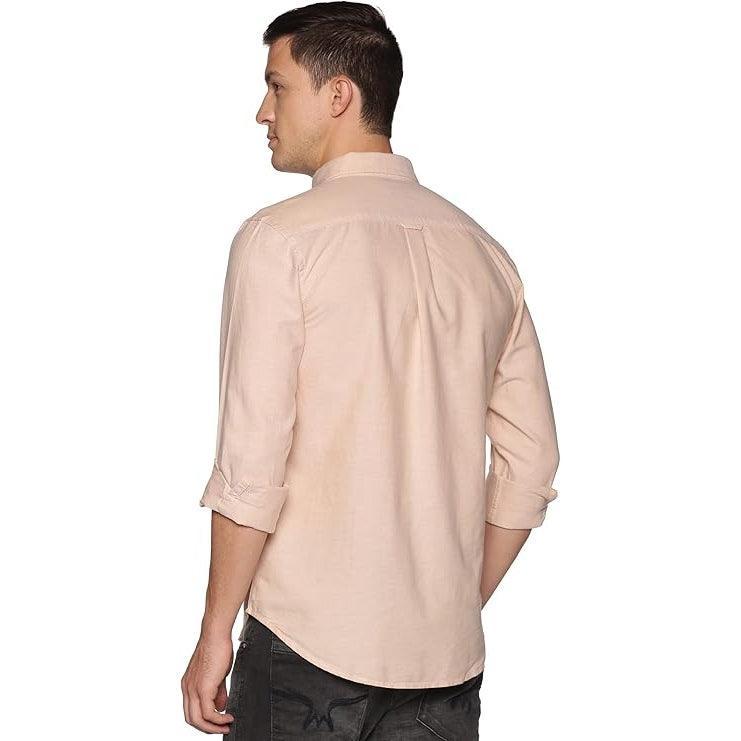 U.S. ELK Men's Button Down Slim Fit, Casual Long Sleeve Shirt - Beige U.S. ELK Men's Button Down Slim Fit, Casual Long Sleeve Shirt - Beige