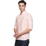 U.S. ELK Men's Button Down Slim Fit, Casual Long Sleeve Shirt - Peach U.S. ELK