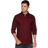 U.S. ELK Men's Button Down Slim Fit, Casual Long Sleeve Shirt - Maroon U.S. ELK