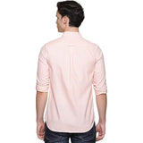 U.S. ELK Men's Button Down Slim Fit, Casual Long Sleeve Shirt - Peach U.S. ELK