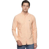 U.S. ELK Men's Button Down Slim Fit, Casual Long Sleeve Shirt - Orange U.S. ELK