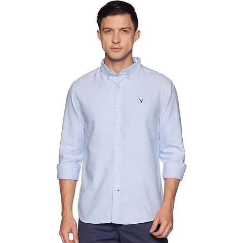 U.S. ELK Men's Button Down Slim Fit, Casual Long Sleeve Shirt - Sky Blue U.S. ELK