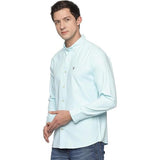 U.S. ELK Men's Button Down Slim Fit, Casual Long Sleeve Shirt - Aqua Blue U.S. ELK