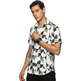 Men's Printed Shirt | Half sleeves Hawaiian Shirts For Men - Moss Green U.S. ELK