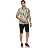 Men's Printed Shirt | Half sleeves Hawaiian Shirts For Men -Dry Leaf U.S. ELK