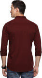 Men's Solid Slim Fit  Regular Shirt with Double pockets - Maroon