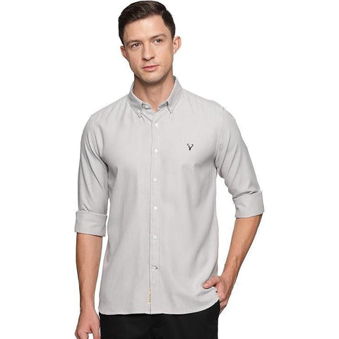 U.S. ELK Men's Button Down Slim Fit, Casual Long Sleeve Shirt - Ash grey U.S. ELK