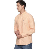 U.S. ELK Men's Button Down Slim Fit, Casual Long Sleeve Shirt - Orange U.S. ELK