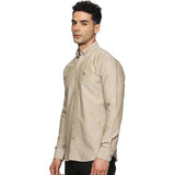 U.S. ELK Men's Button Down Slim Fit, Casual Long Sleeve Shirt - Khaki U.S. ELK