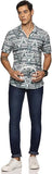 Men's Printed Shirt | Half sleeves Hawaiian Shirts For Men - Pyramid Grey U.S. ELK