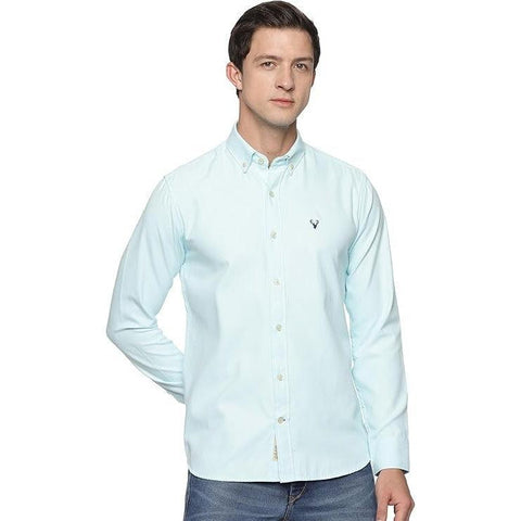 U.S. ELK Men's Button Down Slim Fit, Casual Long Sleeve Shirt - Aqua Blue U.S. ELK