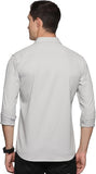 Men's Slim Fit Regular Double pocket Shirt-Grey U.S. ELK